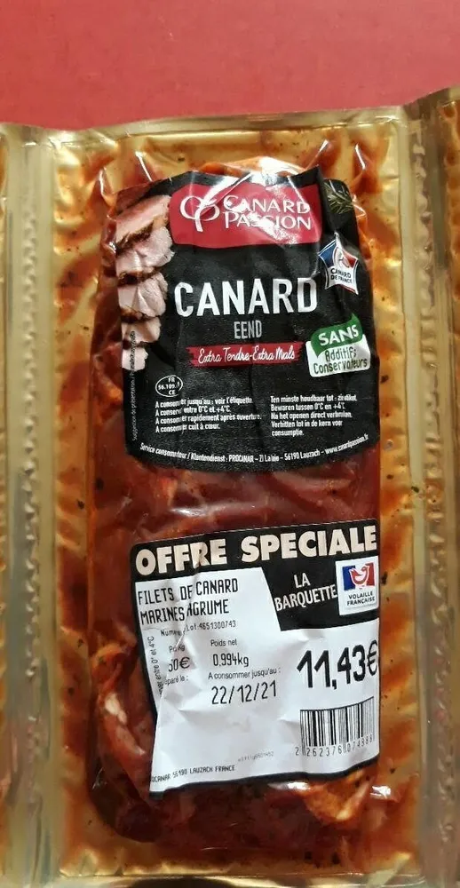 Filets de canard marinés agrume