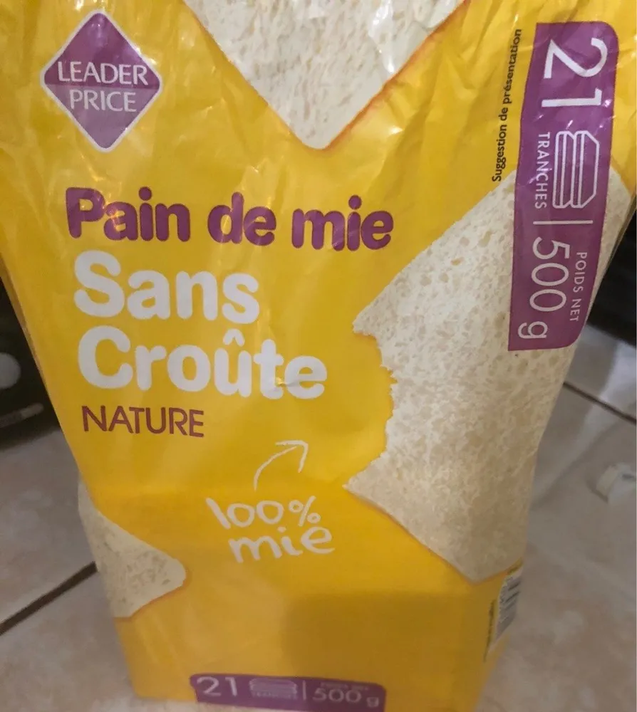 Pain de mie sans croûte nature