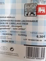 Dos de cabillaud pané