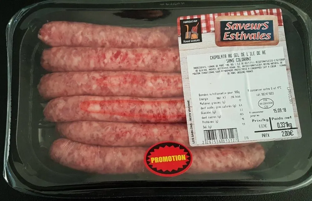 Chipolata au sel de l'île de ré sans colorant