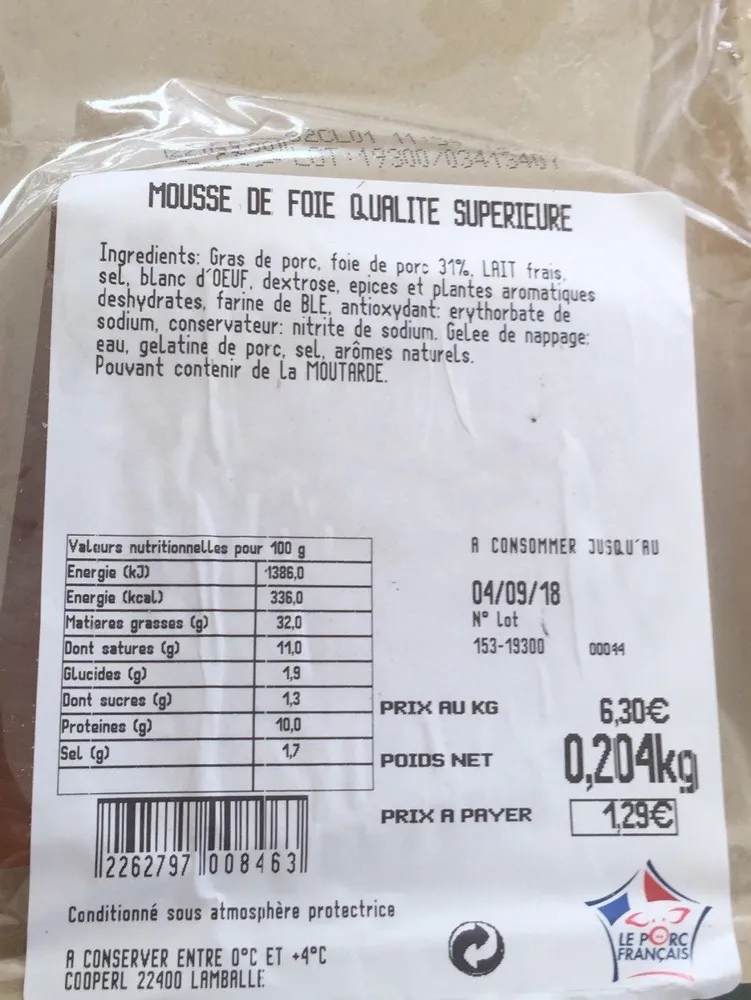 Mousse de foie qualite superieur