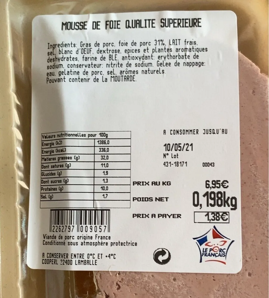 Mousse de foie qualite supérieure