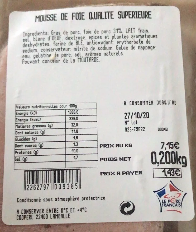 Mousse de foie qualité superieur