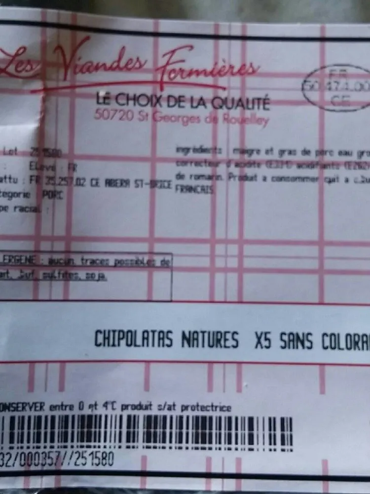 Chipolatas natures x5