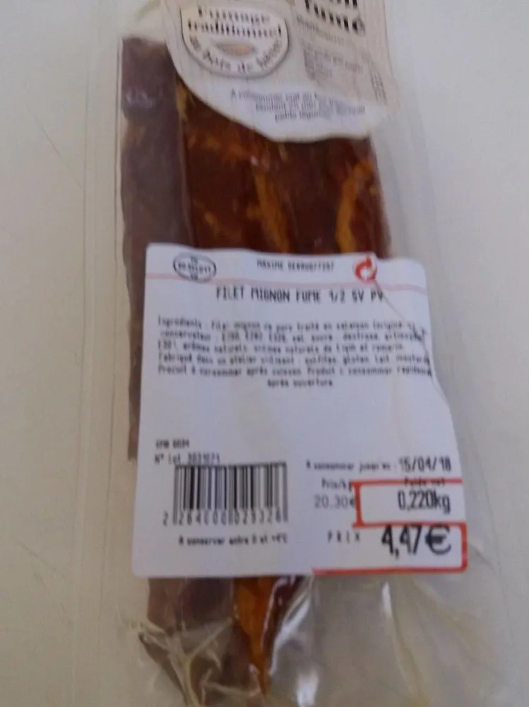 Filet mignon de porc fumé