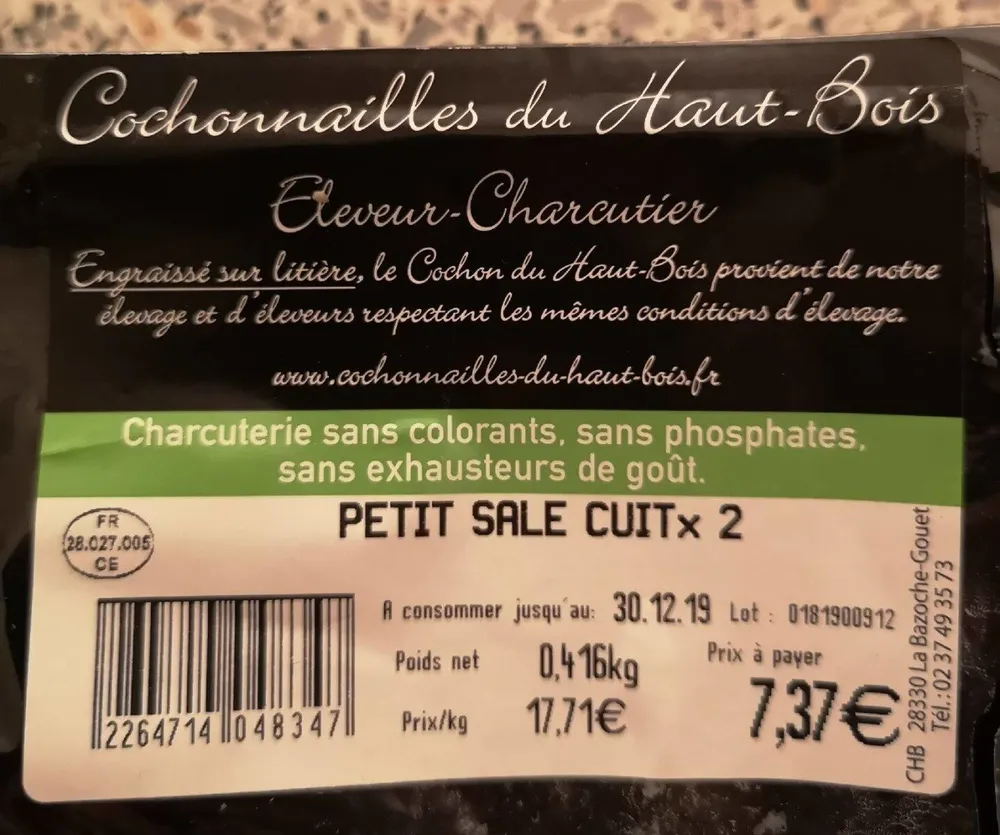 Petit salé cuit