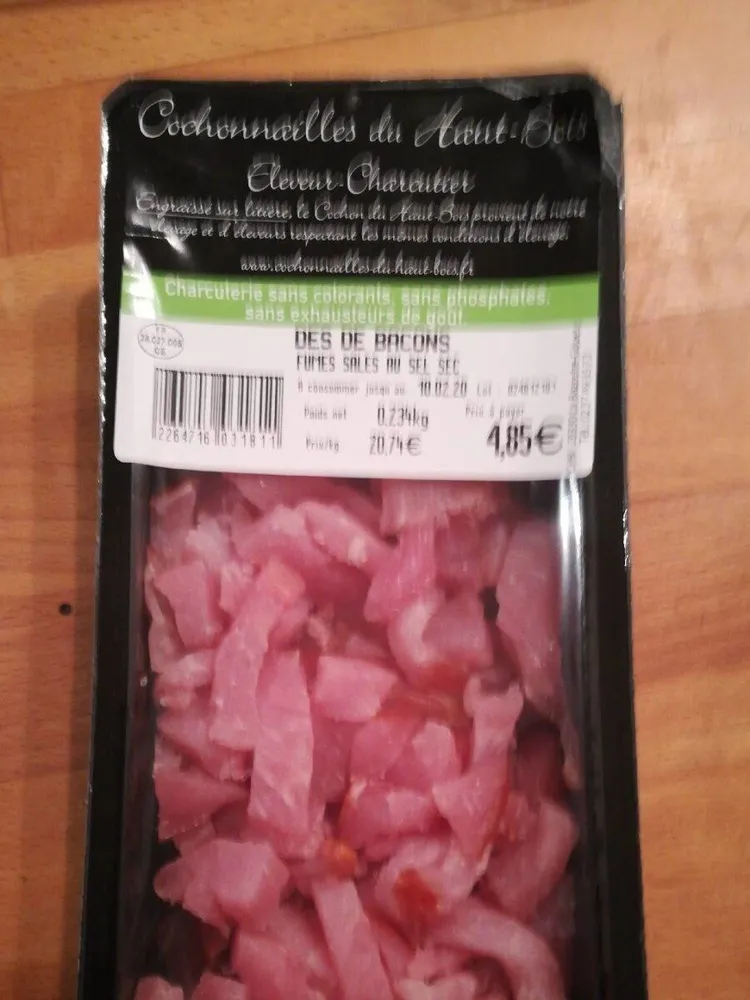 Des de bacon fumes