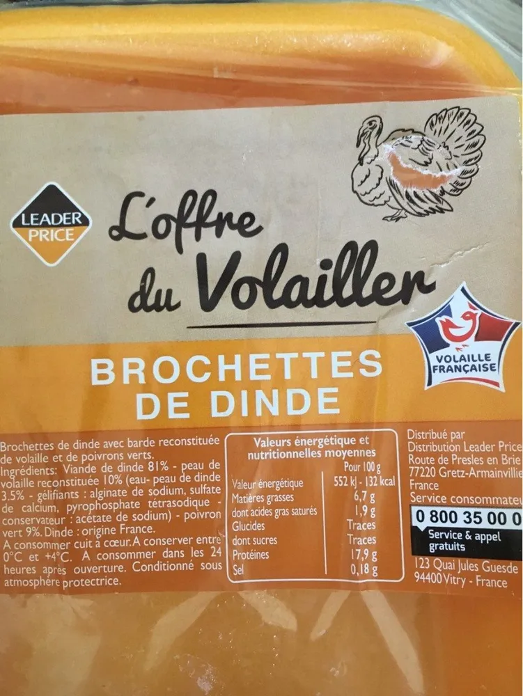 Brochettes de dinde