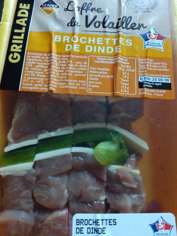 Brochettes de dinde