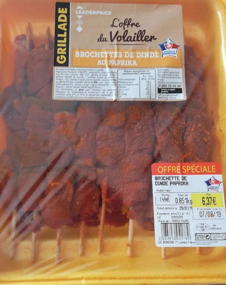 Brochettes de dinde au paprika