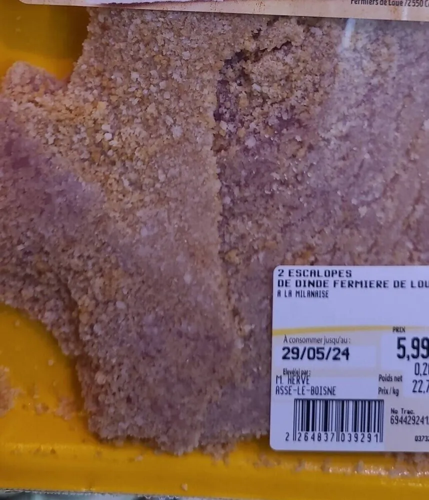 Escalope milanaise de dinde