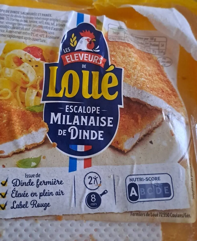 Escalope dinde panée