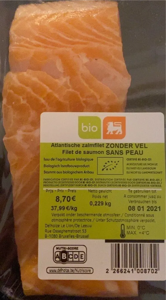 Saumon sans  peau bio