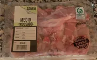 Conejo medio troceado