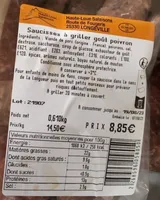 Saucisse a griller gout poivron