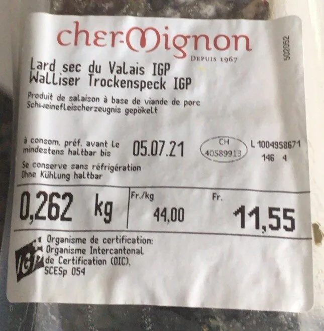Lard sec du valais