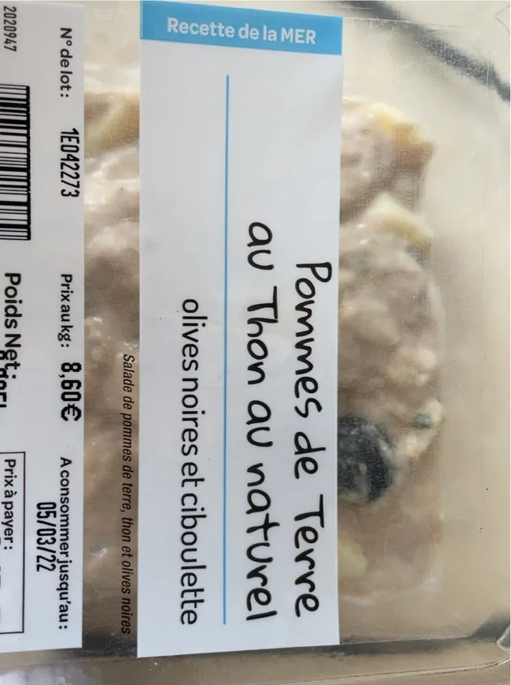 Pommes de terre au thon naturel