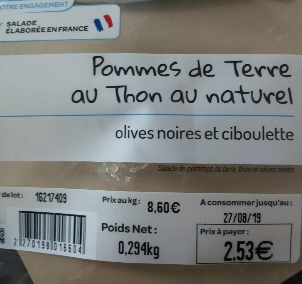Pommes de terre au thon au naturel