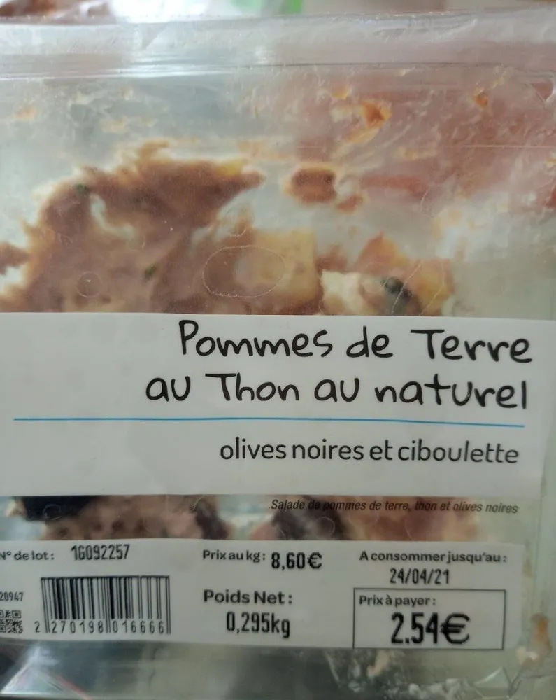 Pommes de terre au thon