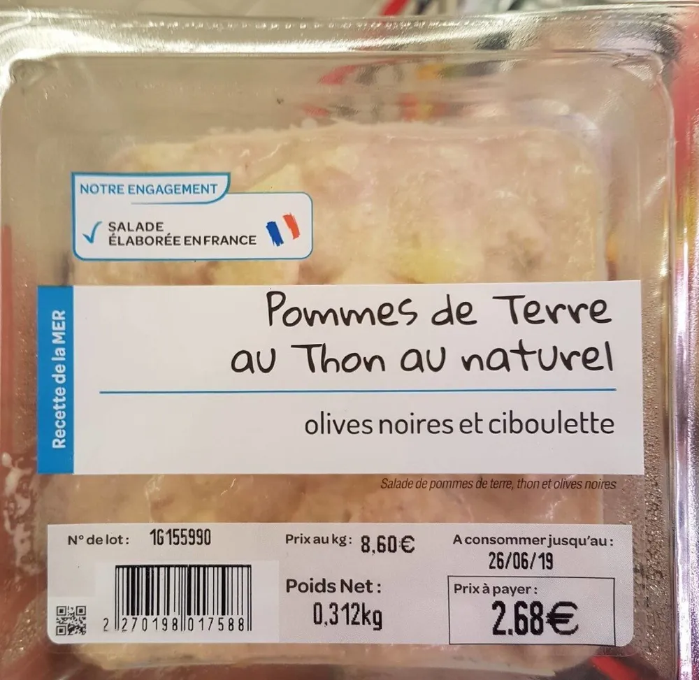 Pommes de terre au thon naturel