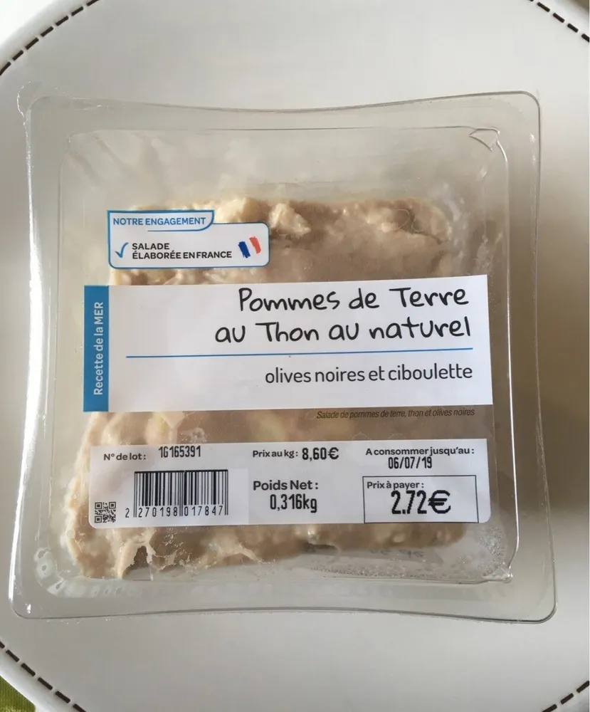 Pommes de terre au thon naturel