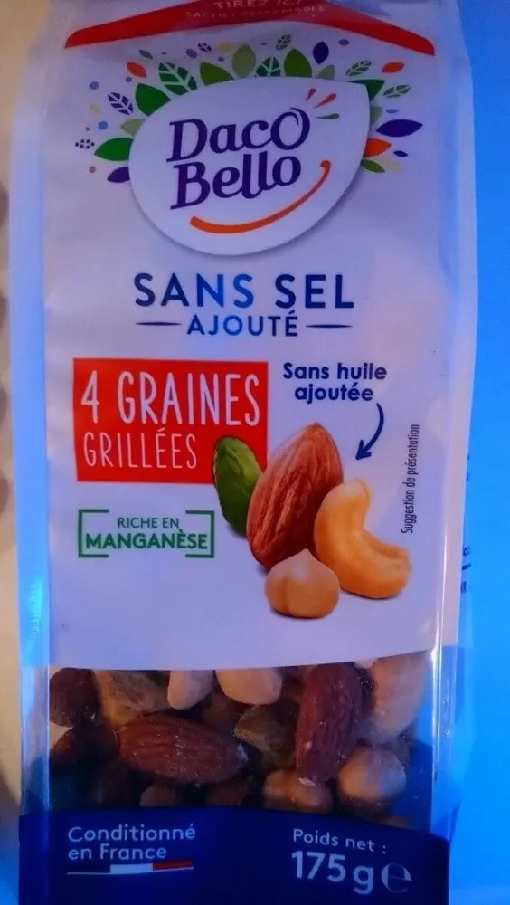4 graines grillées sans sel ajouté