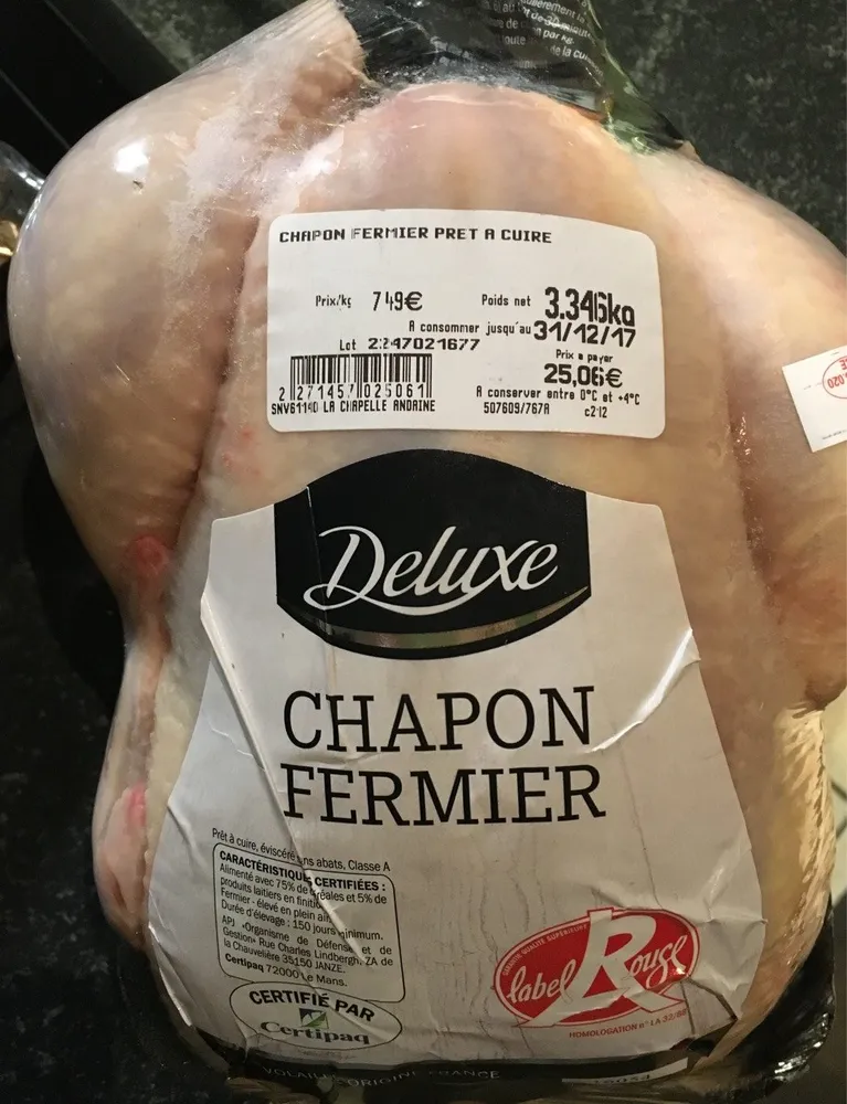 Chapon Fermier prêt à cuire