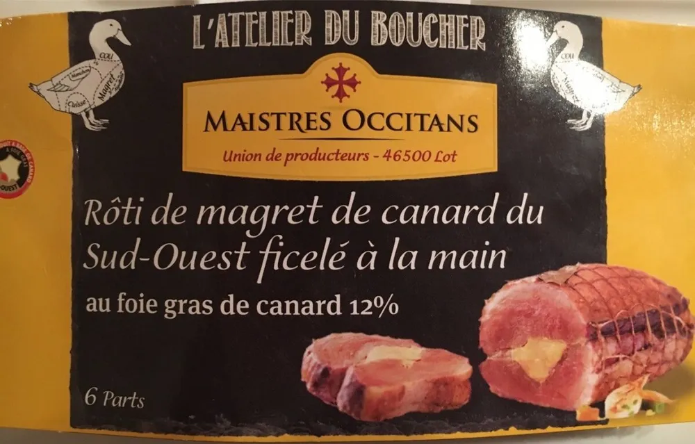 Roti magret de canard fourré au foie gras de canard