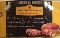 Roti magret de canard fourré au foie gras de canard