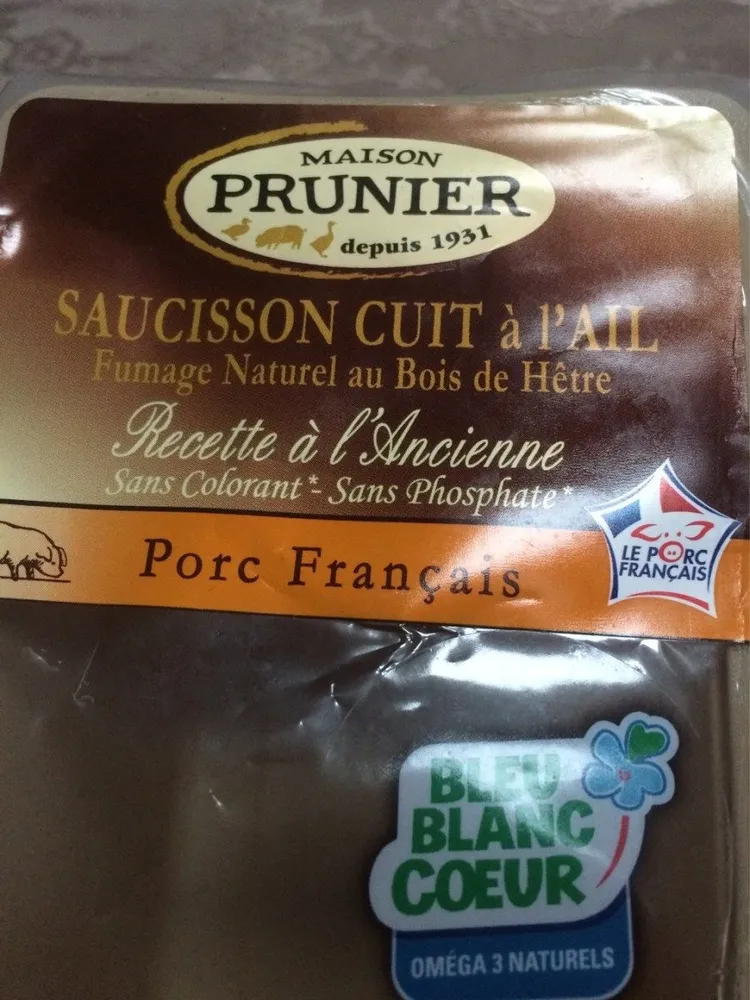 Saucisson cuit à l'ail fumage naturel