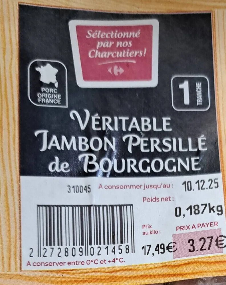 Veritable jambon persillé de Bourgone