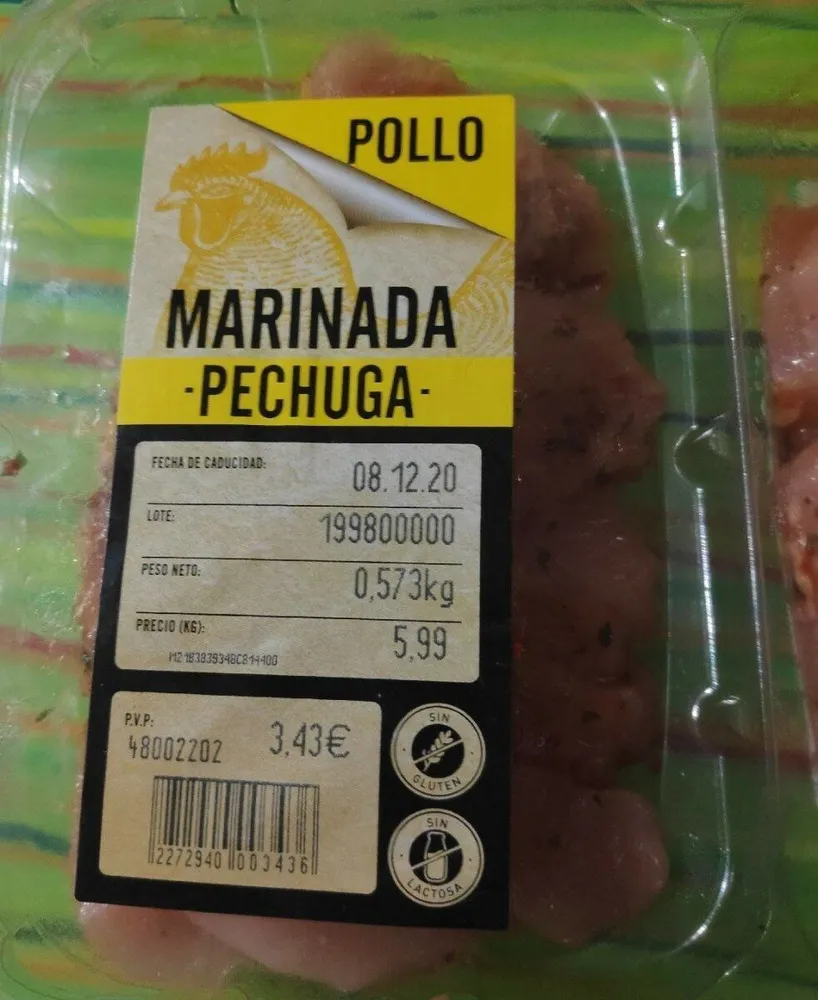 Pechuga de pollo marinada