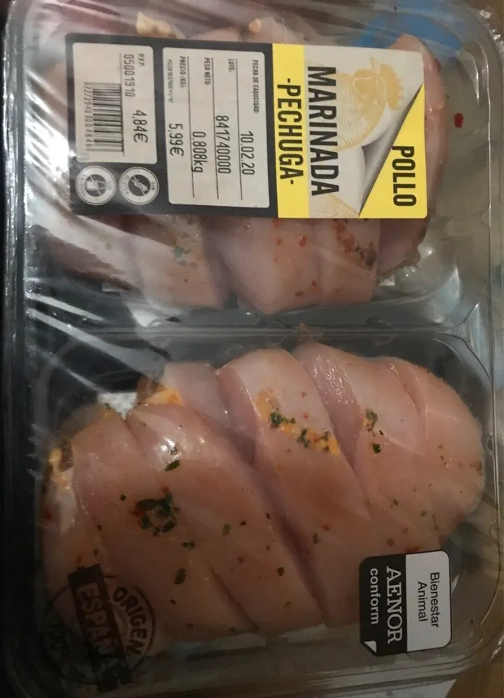 pechuga de pollo marinada