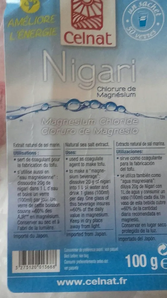 Nigari chlorure de magnésium