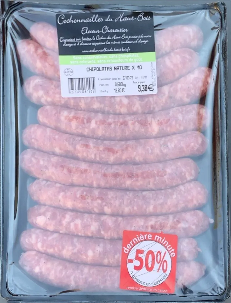 Chipolatas nature x10