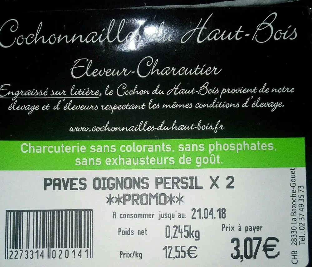 Pavés oignons persil