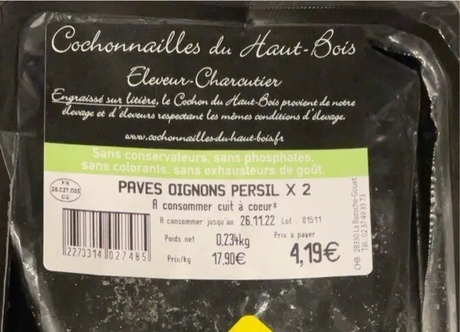 Paves oignons persil