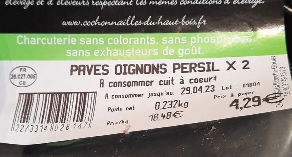 Pavés Oignon Persil x2
