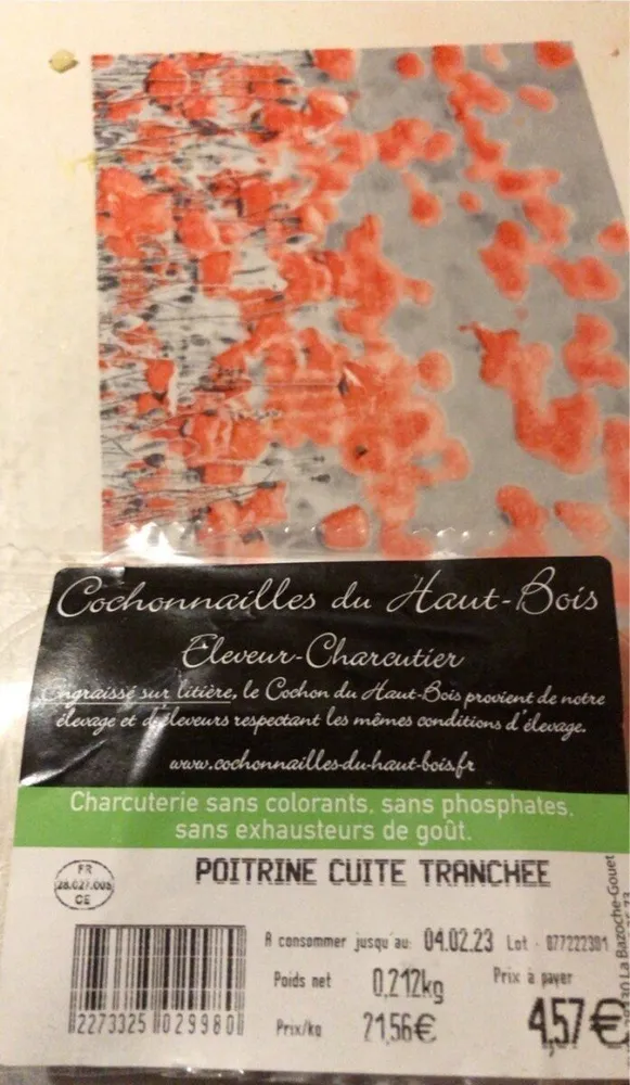 Poitrine cuite tranchee