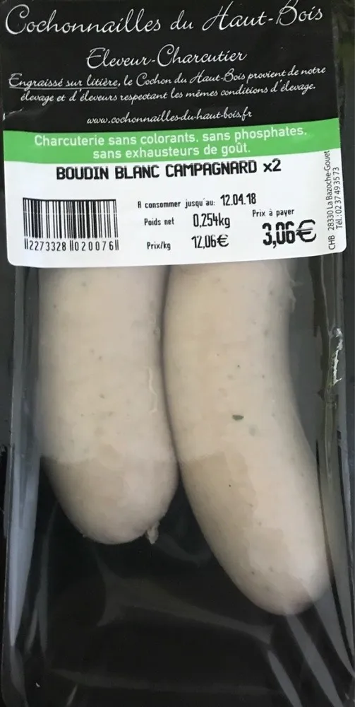 Boudin blanc campagnard deux