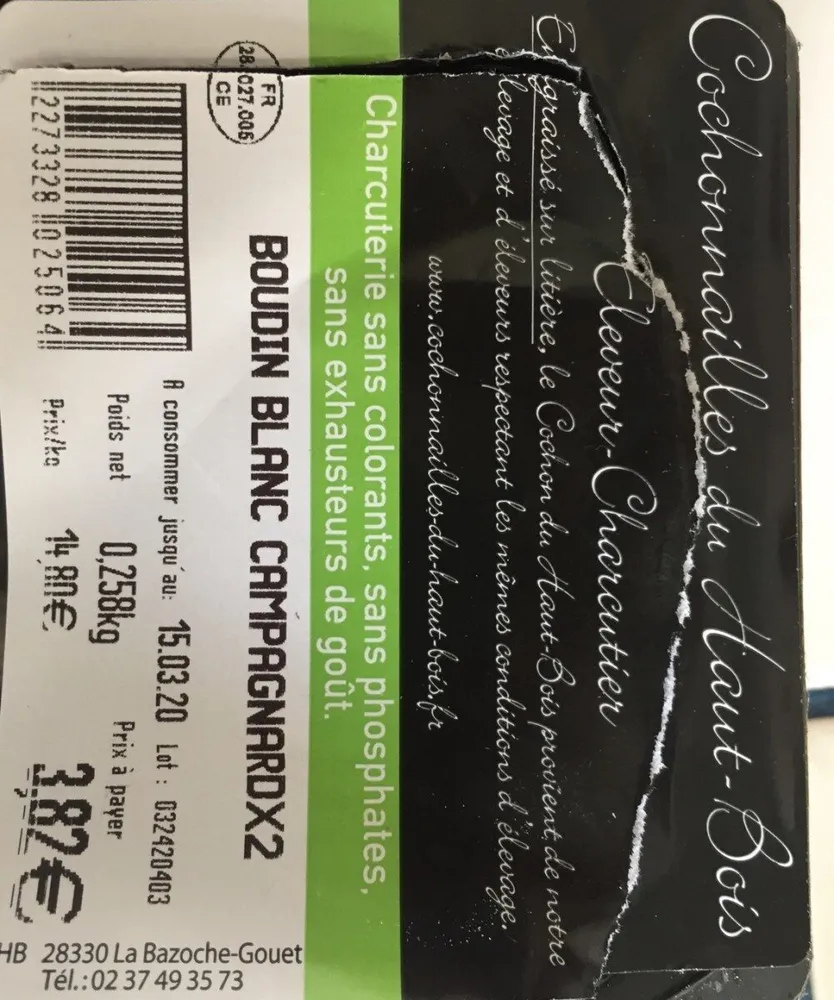 Boudin Blanc campagnard x2