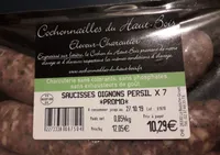 Saucisses oignons persil