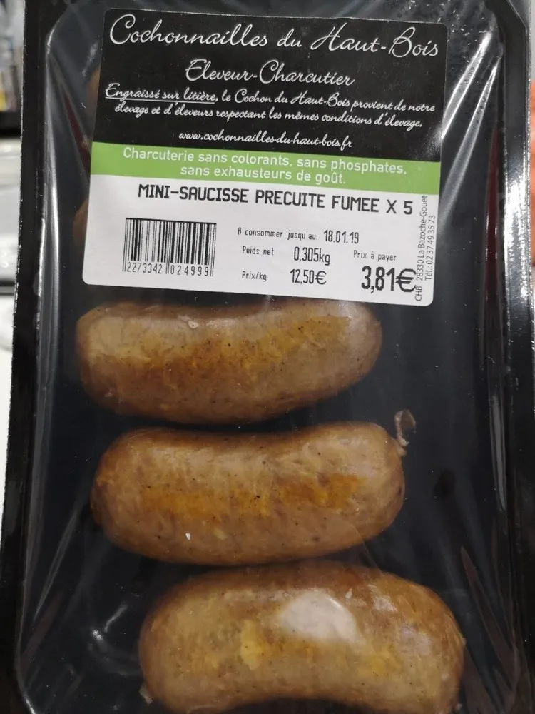 Mini saucisse précuits fumée
