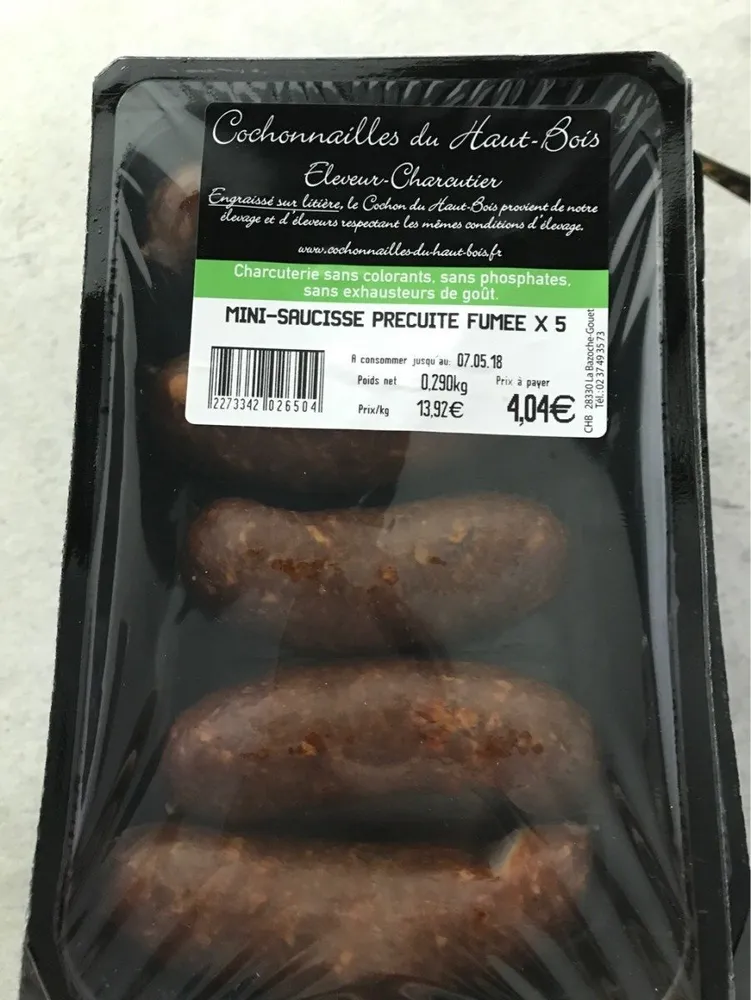 Mini saucisse precuite fumee