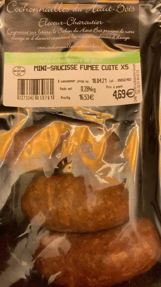 Mini-saucisse fumée cuite