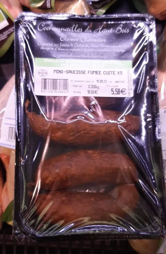 Mini-saucisse fumée cuite × 5