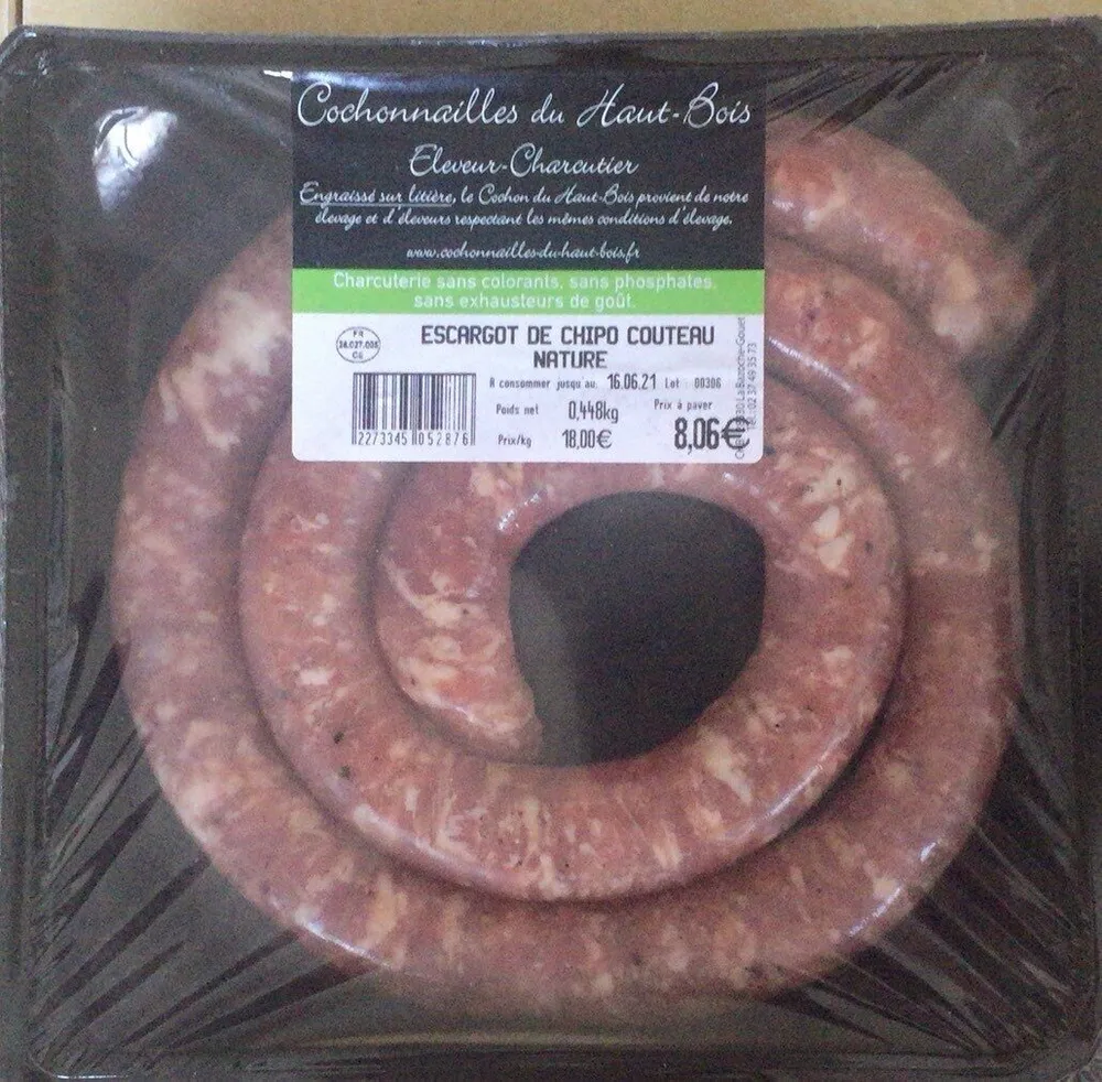 Escargot de chipo couteau nature