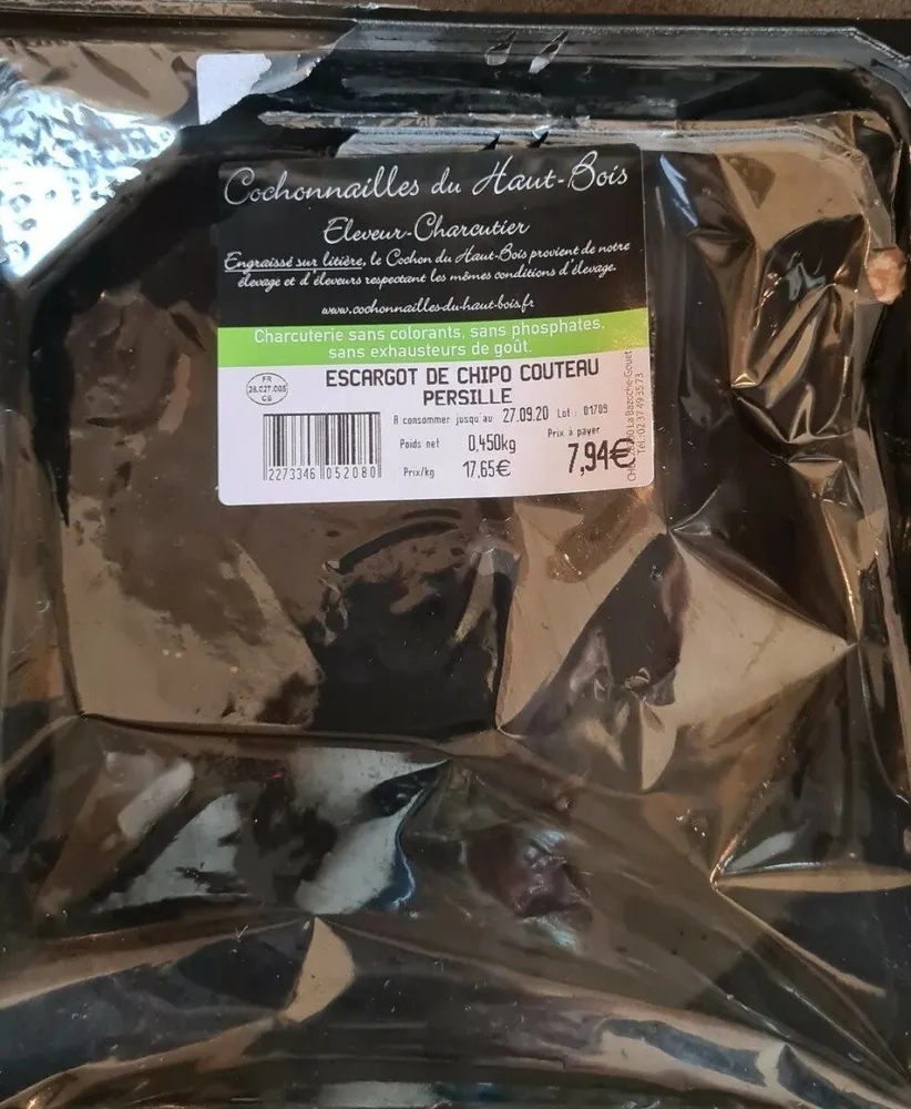 Escargot de chipo couteau persille