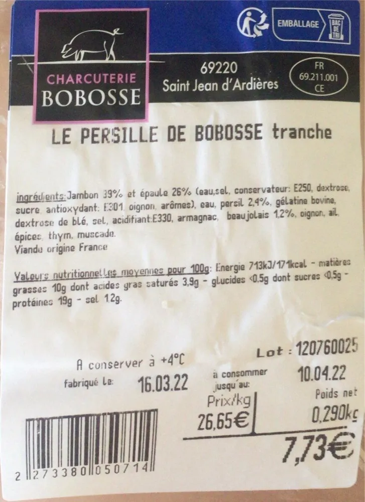 Le persille de bobosse