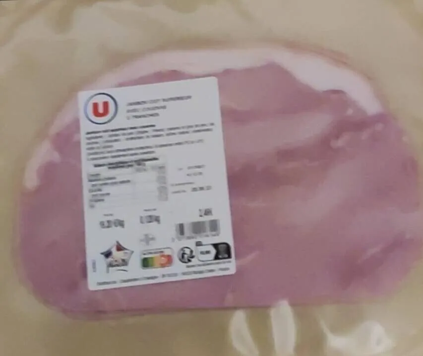 Jambon cuit superieur avec couenne 2 tranches
